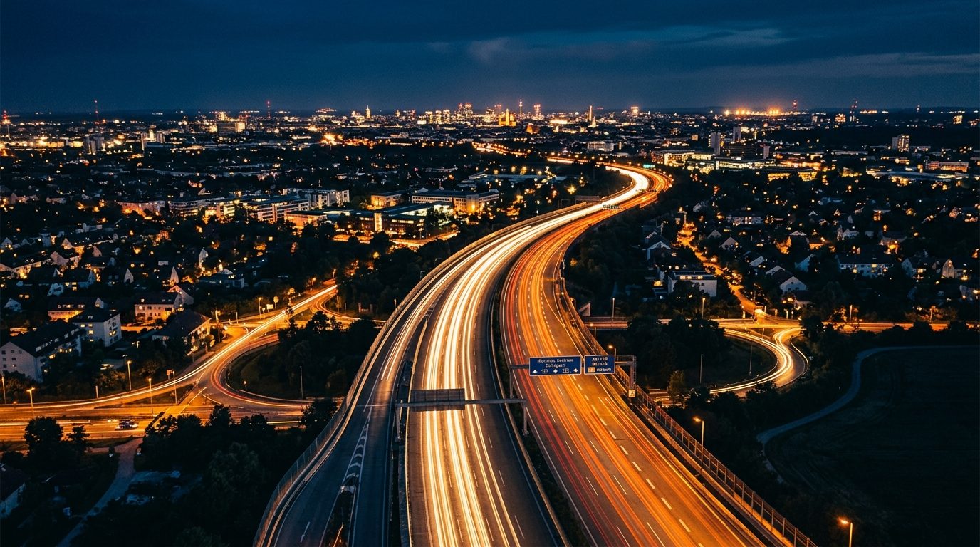 Nächtliche Autobahn