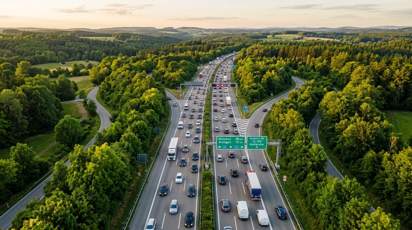 Deutsche Autobahn von oben
